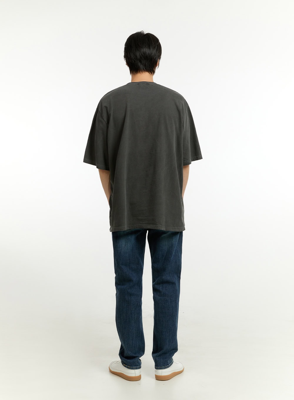 Men's Washed Lettering T-Shirt IL418