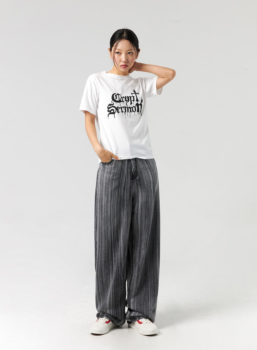 Stripe Baggy Jeans CL325