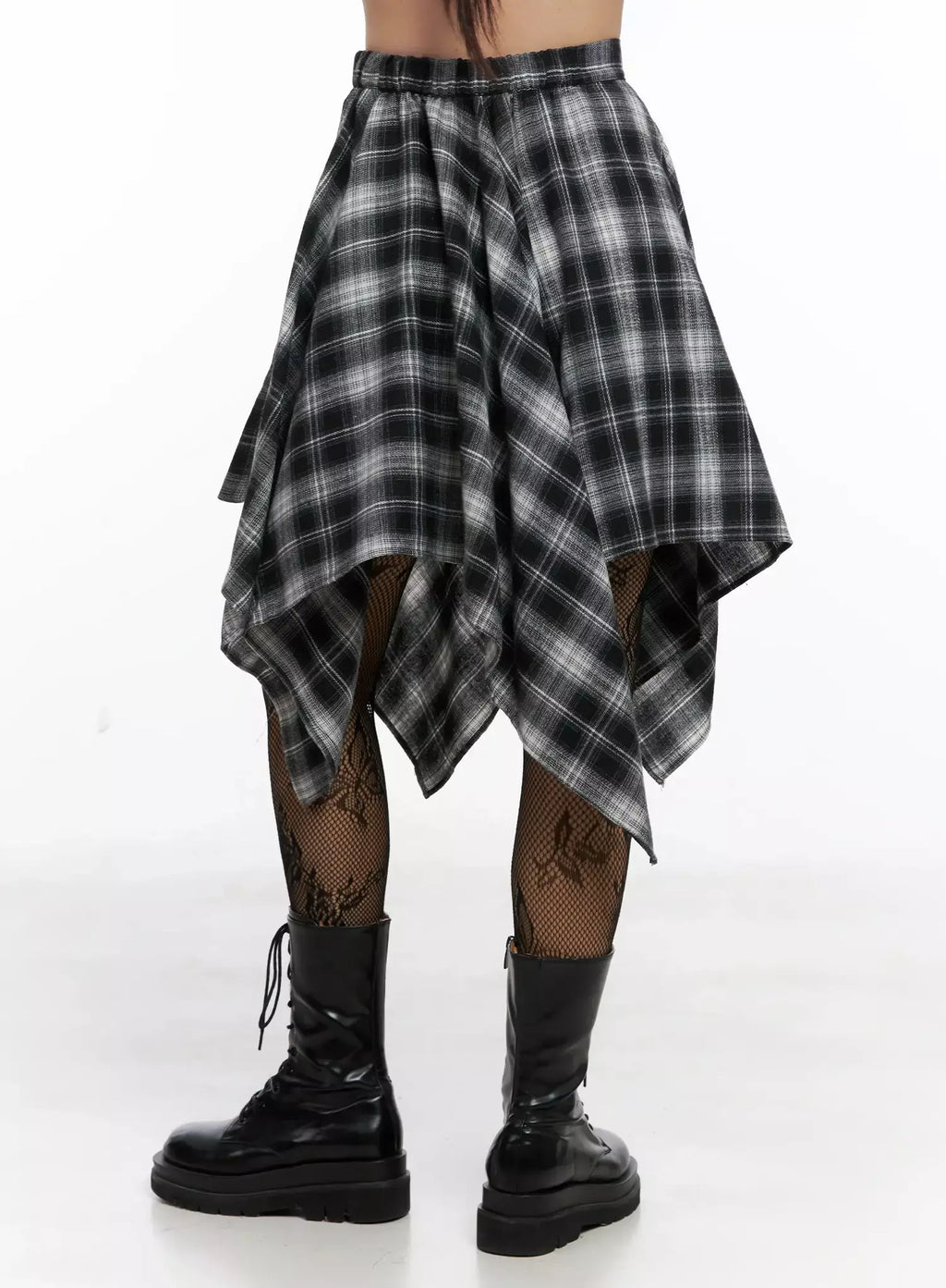 Asymmetrical Checkered Layered SkirtIG527