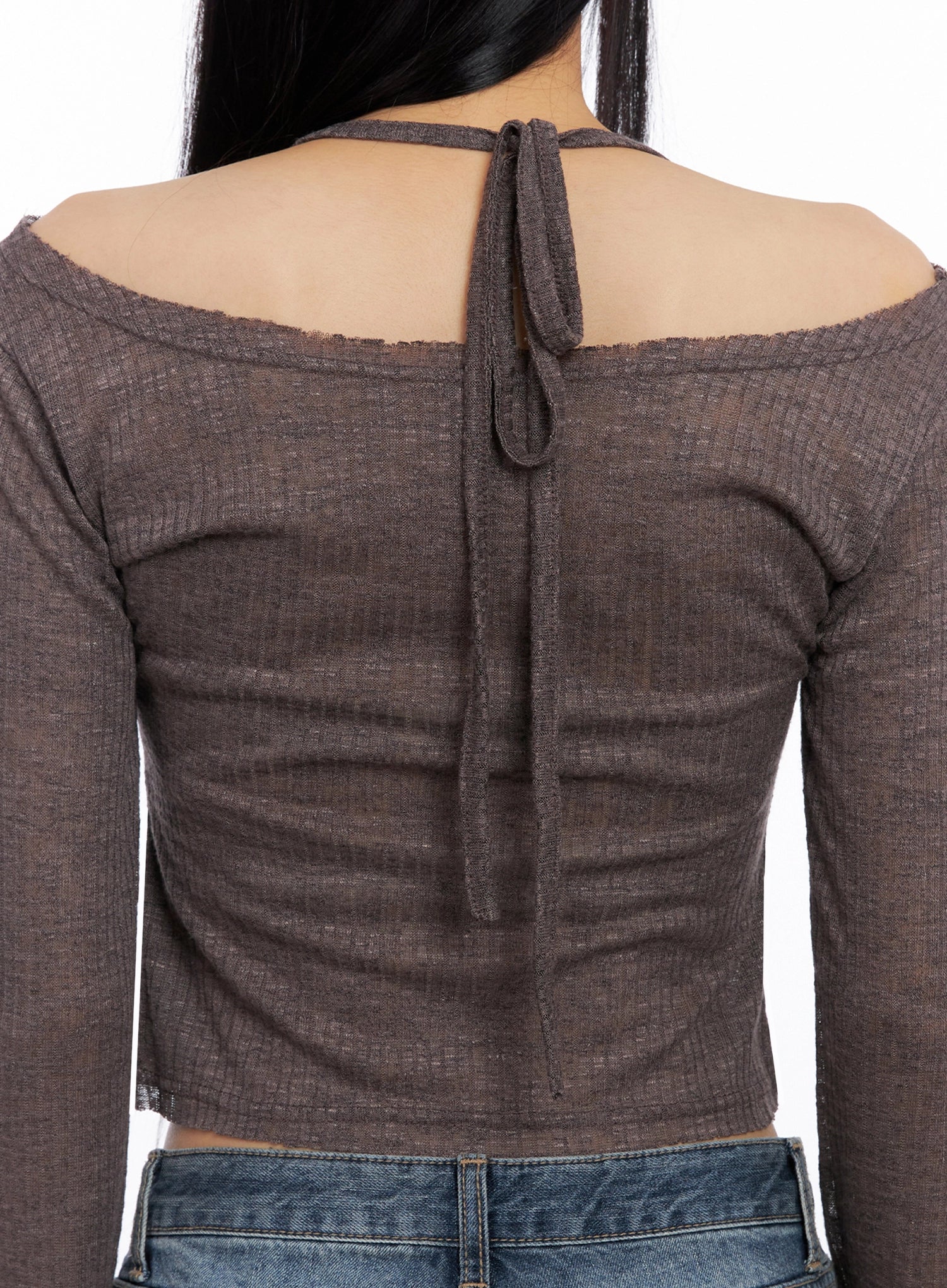 Ribbed Halterneck Top CO516