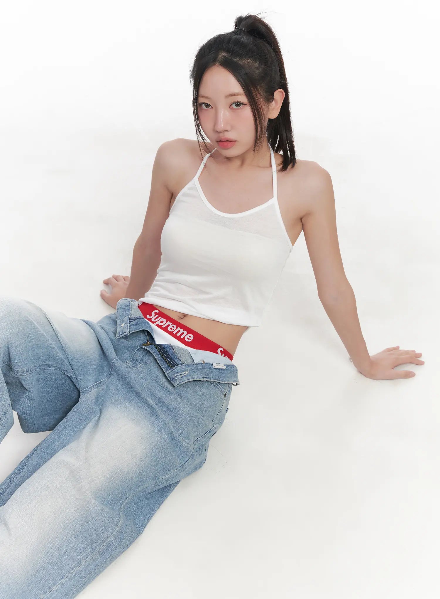 Hani Light-Wash Wide-Leg Jeans CU517