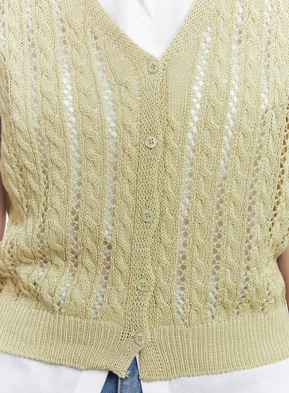 Knit Buttoned Vest Top CY523