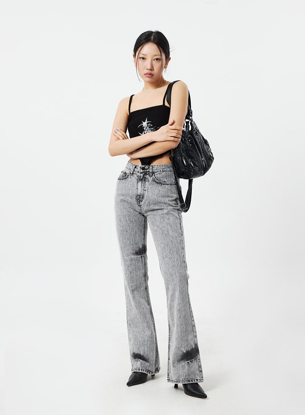 Grey Bootcut Jeans CM324