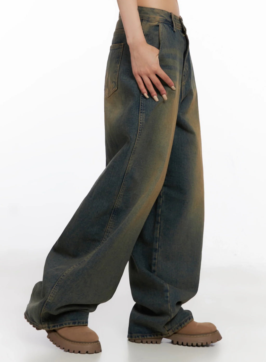 Minju Vintage Washed Baggy Jeans IS508