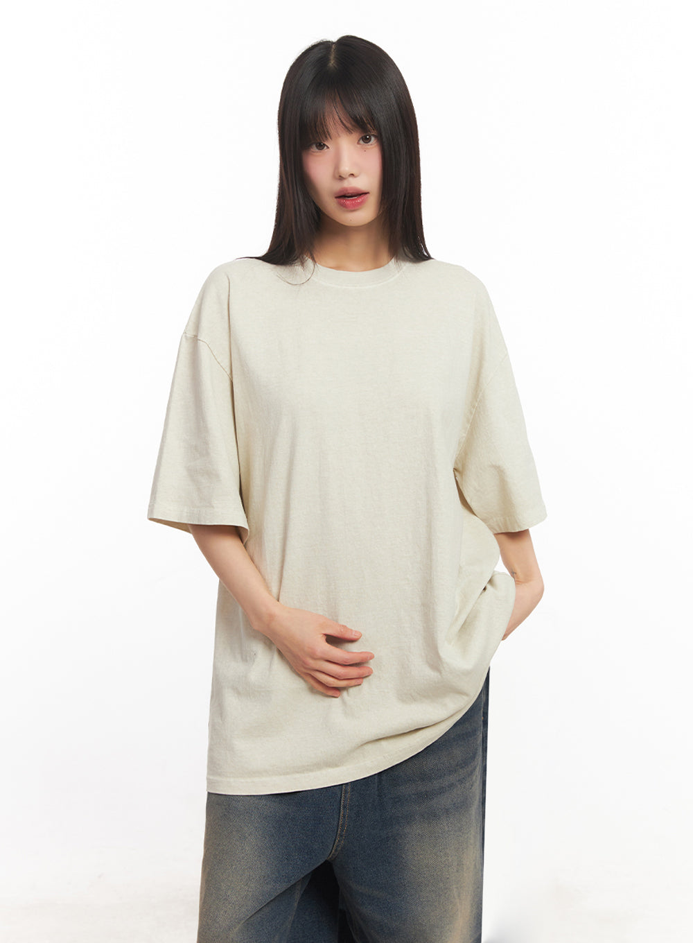 Essential Cotton Canvas Oversize T-Shirt IY502