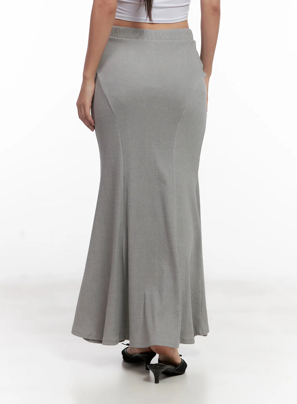 Grey Bodycon Maxi Skirt CL518