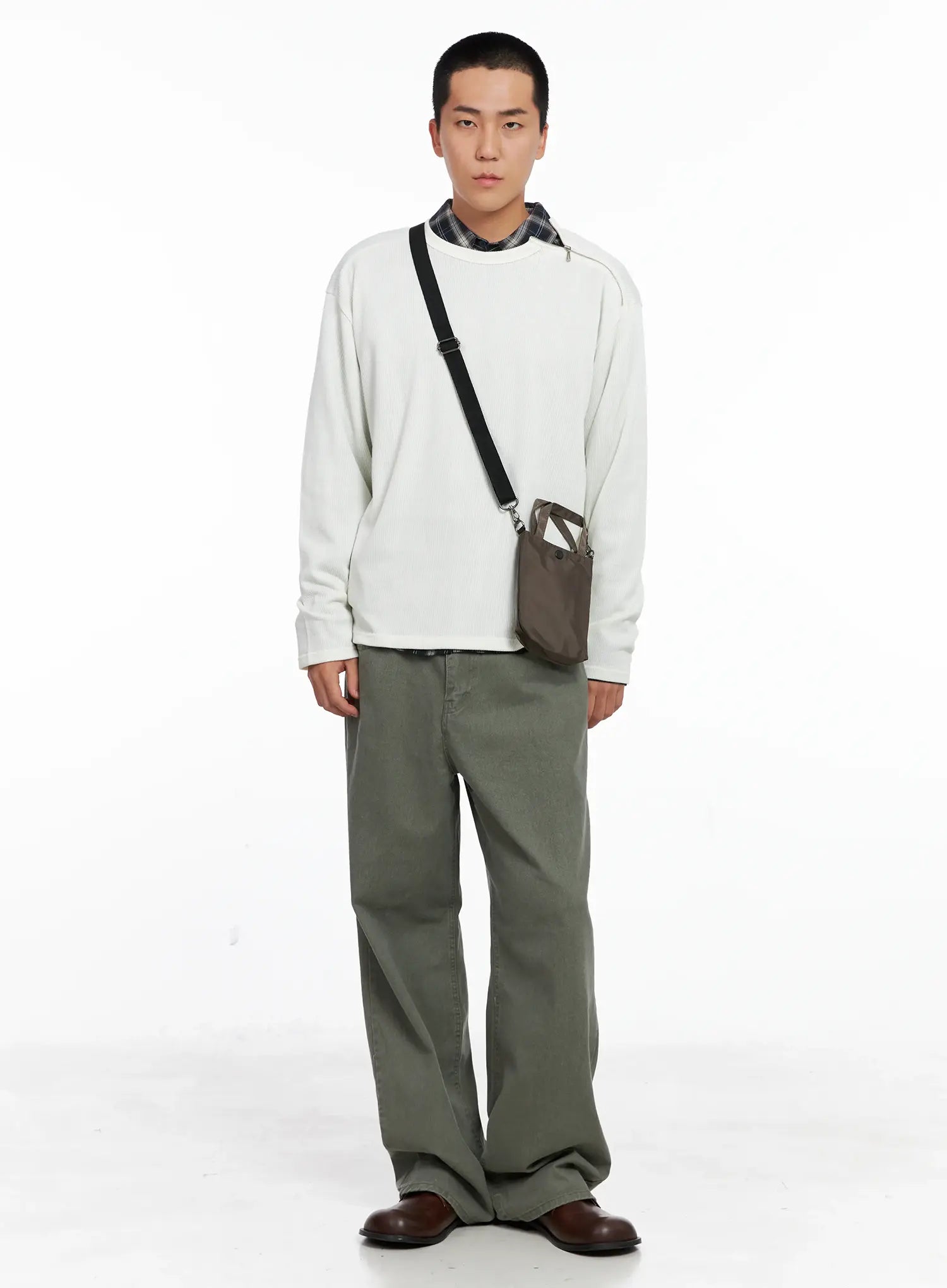 Men's One-Shoulder Zip Long Sleeve  IG529