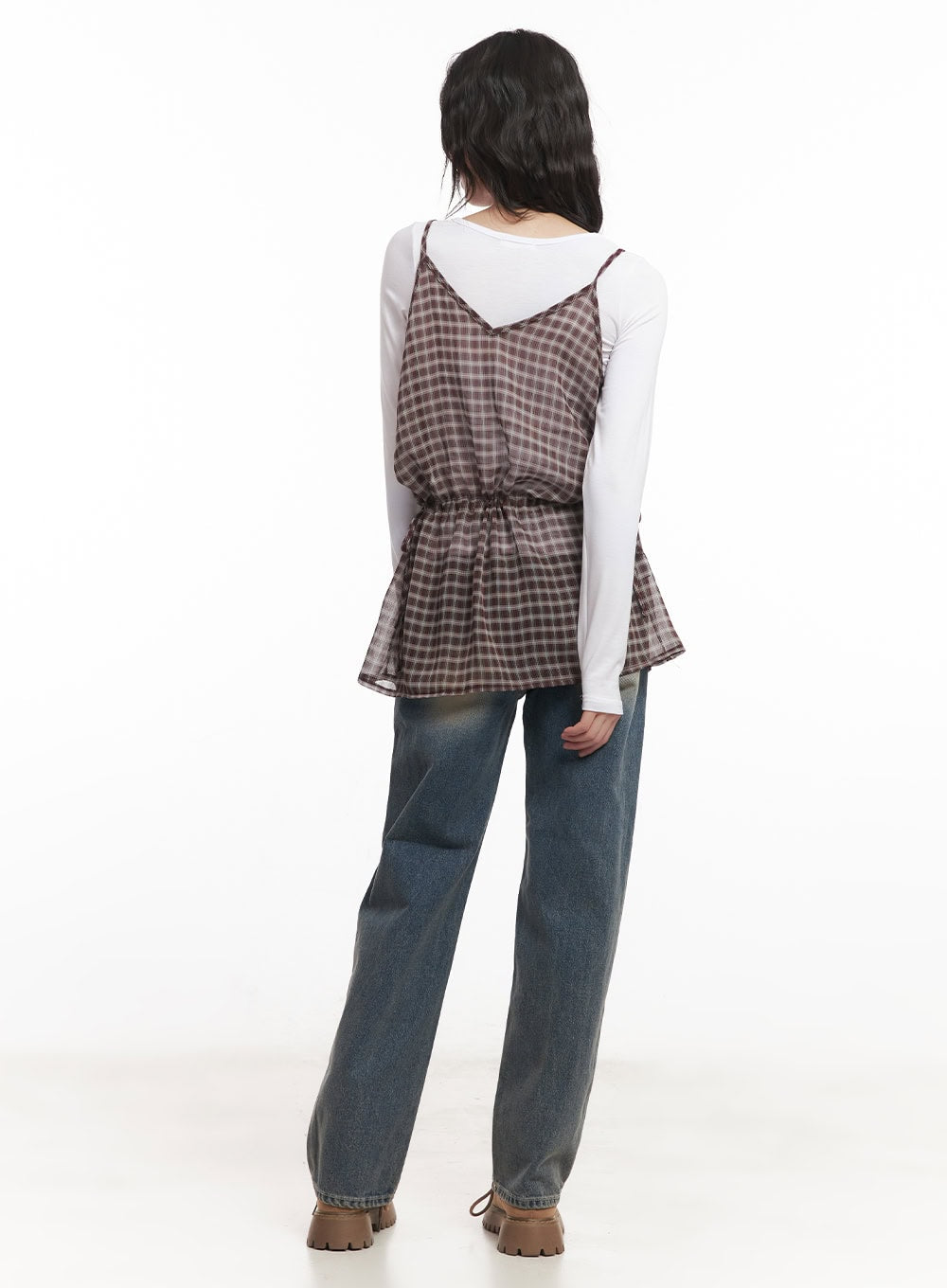 Sheer Checkered Mini Dress CM519