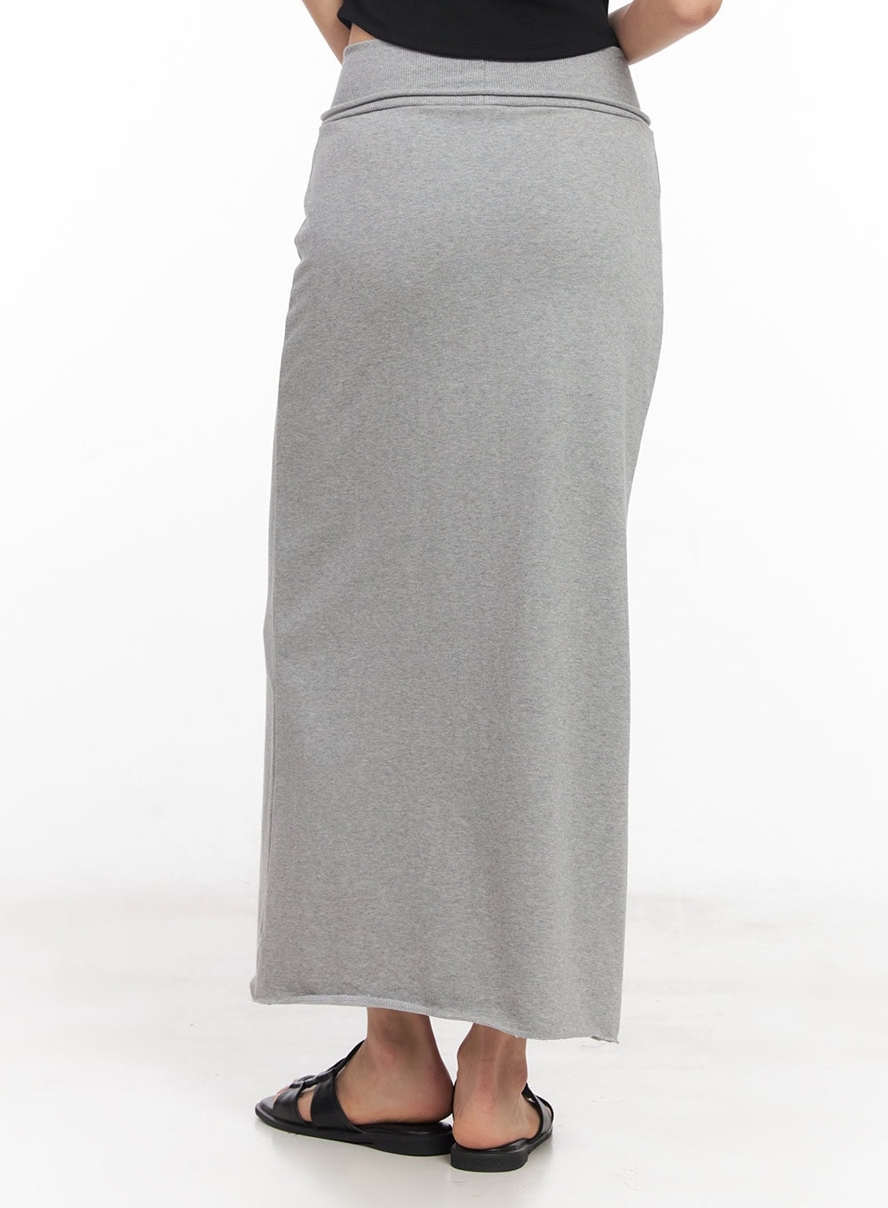 Drawstring Script Maxi Sweatskirt CY528
