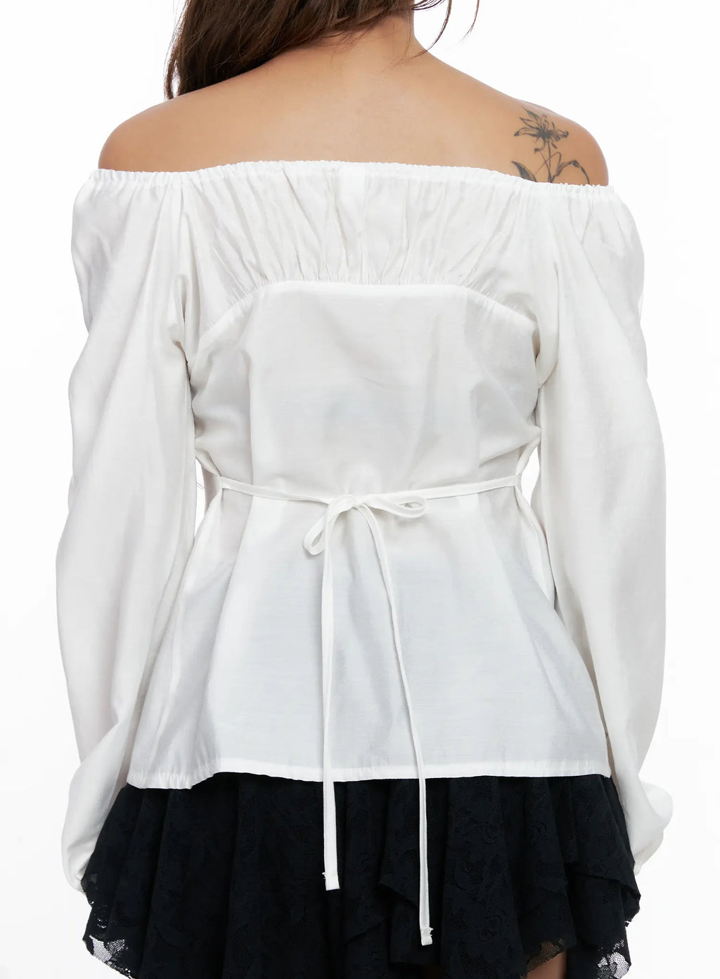 Off-Shoulder Button-Up Blouse CS522