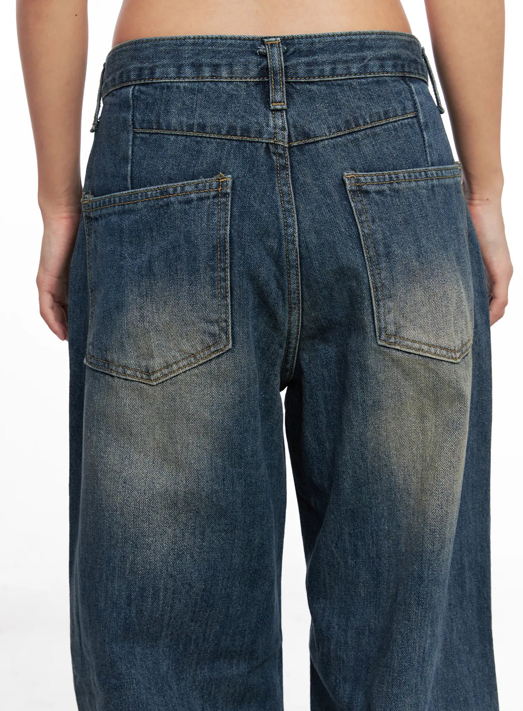 Jaden Back Seam Washed Baggy Jeans CO510
