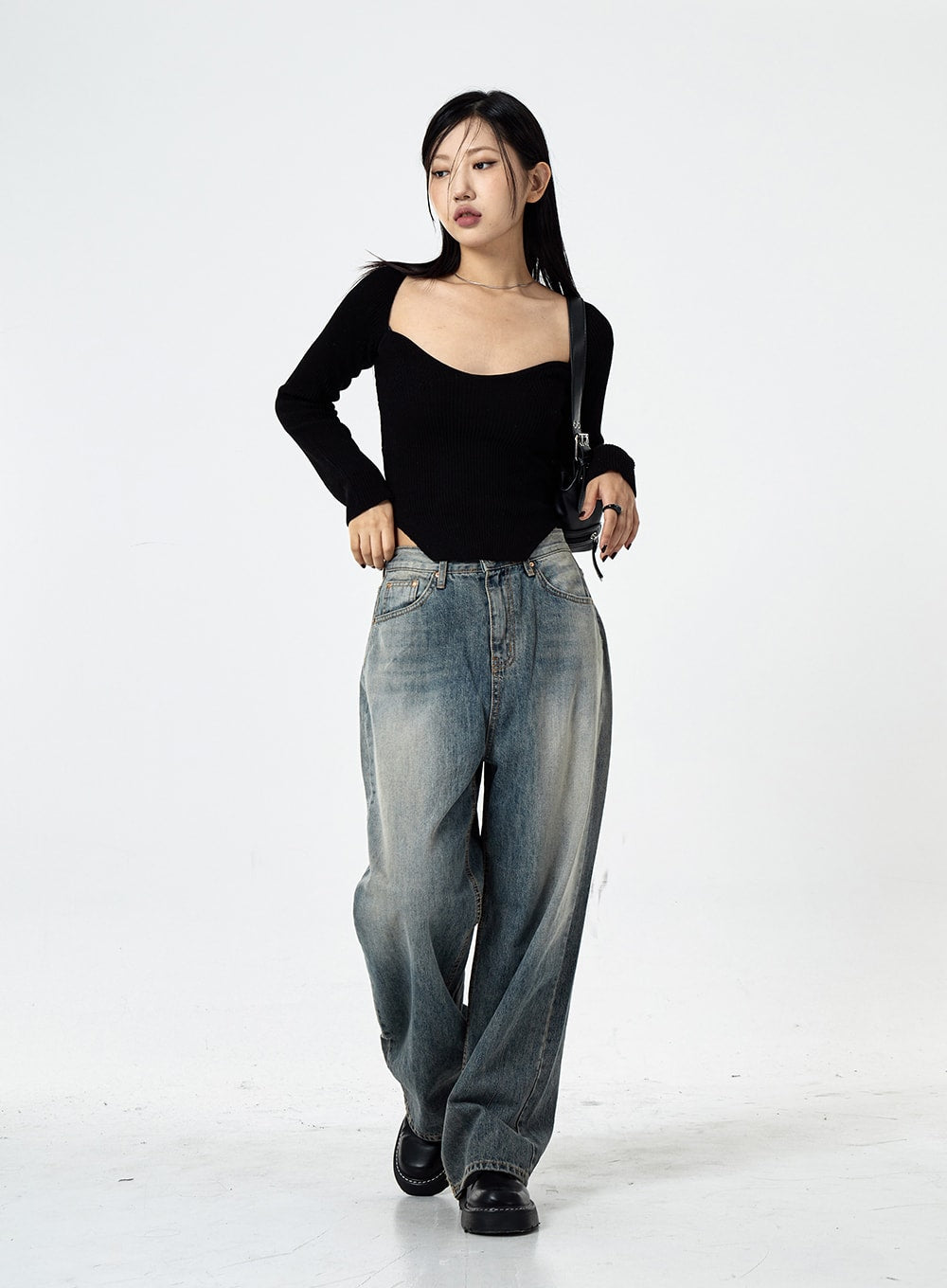 Wide Washed Jeans CS06