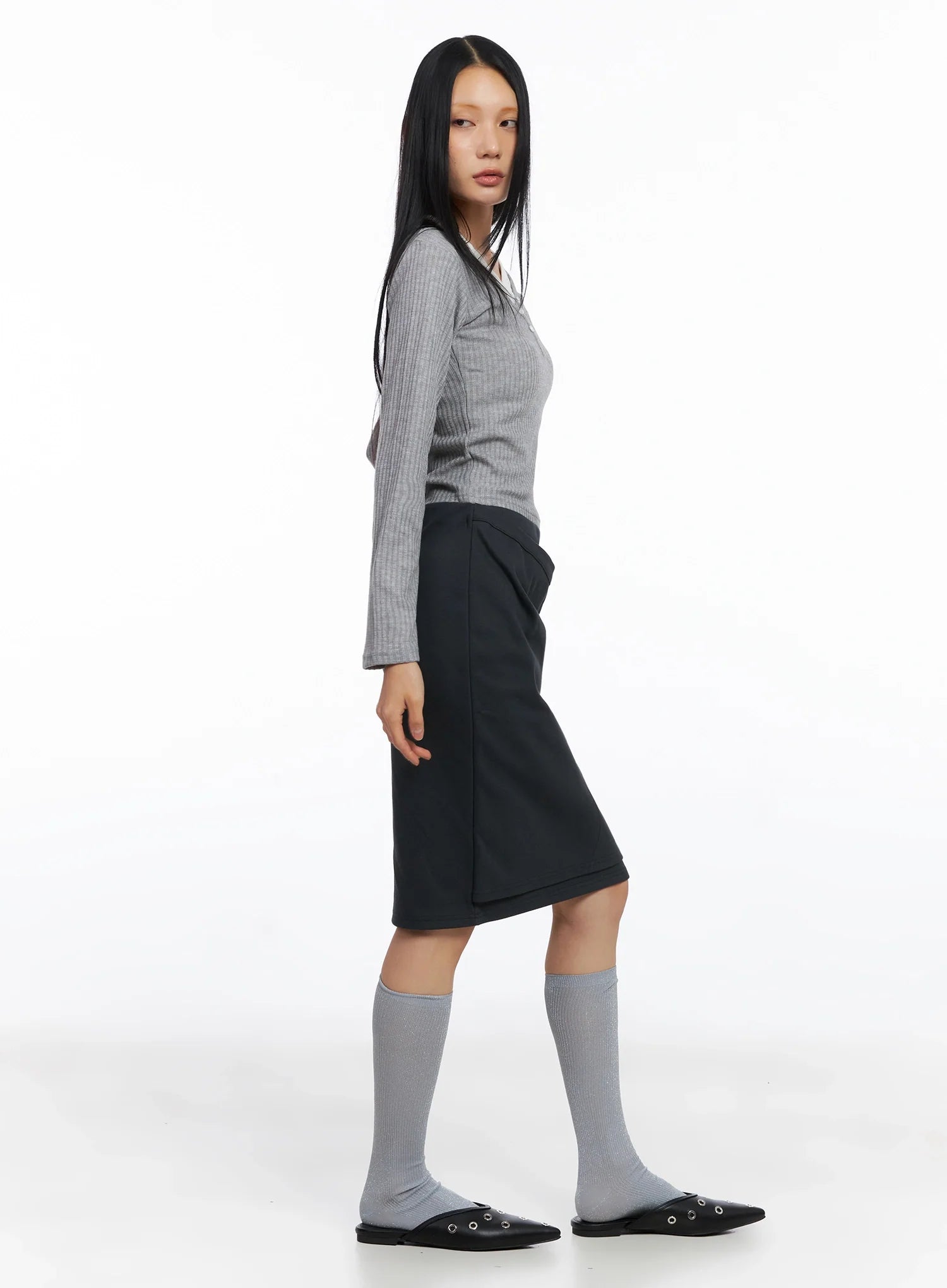 Versatile Double-Layered Midi Skirt CO517