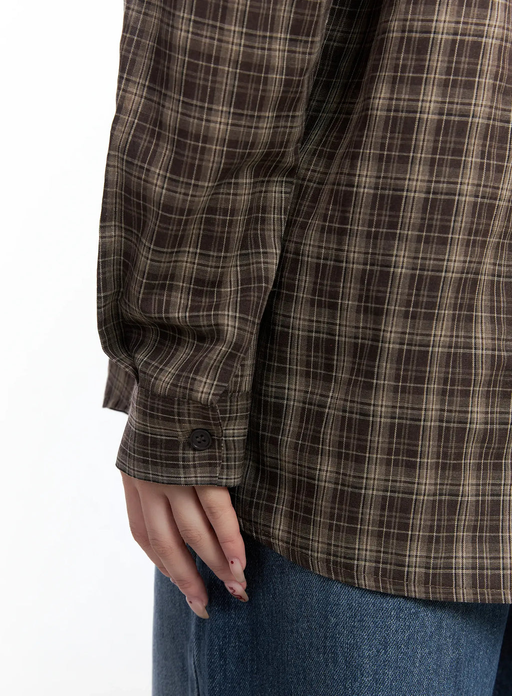 Oversized Plaid Button-Up Shirt CS501