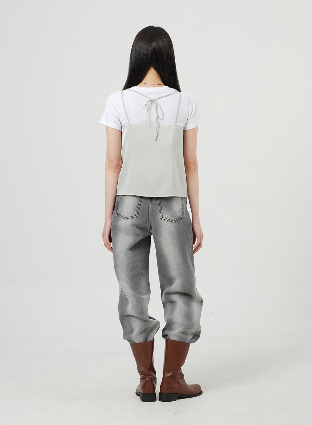 Satin Sleeveless Top OF327