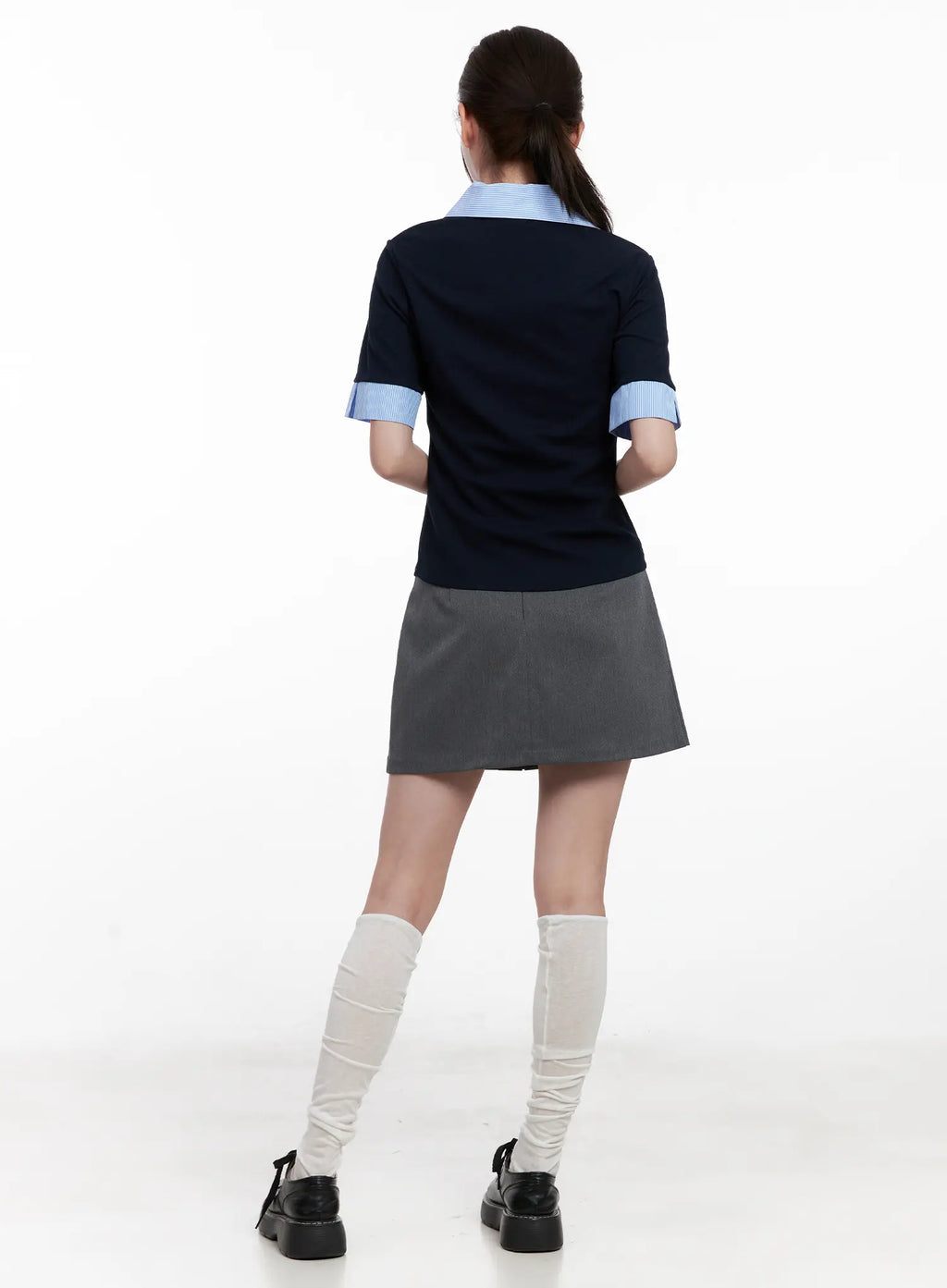 Layered Collar Short-Sleeve Shirt CL524