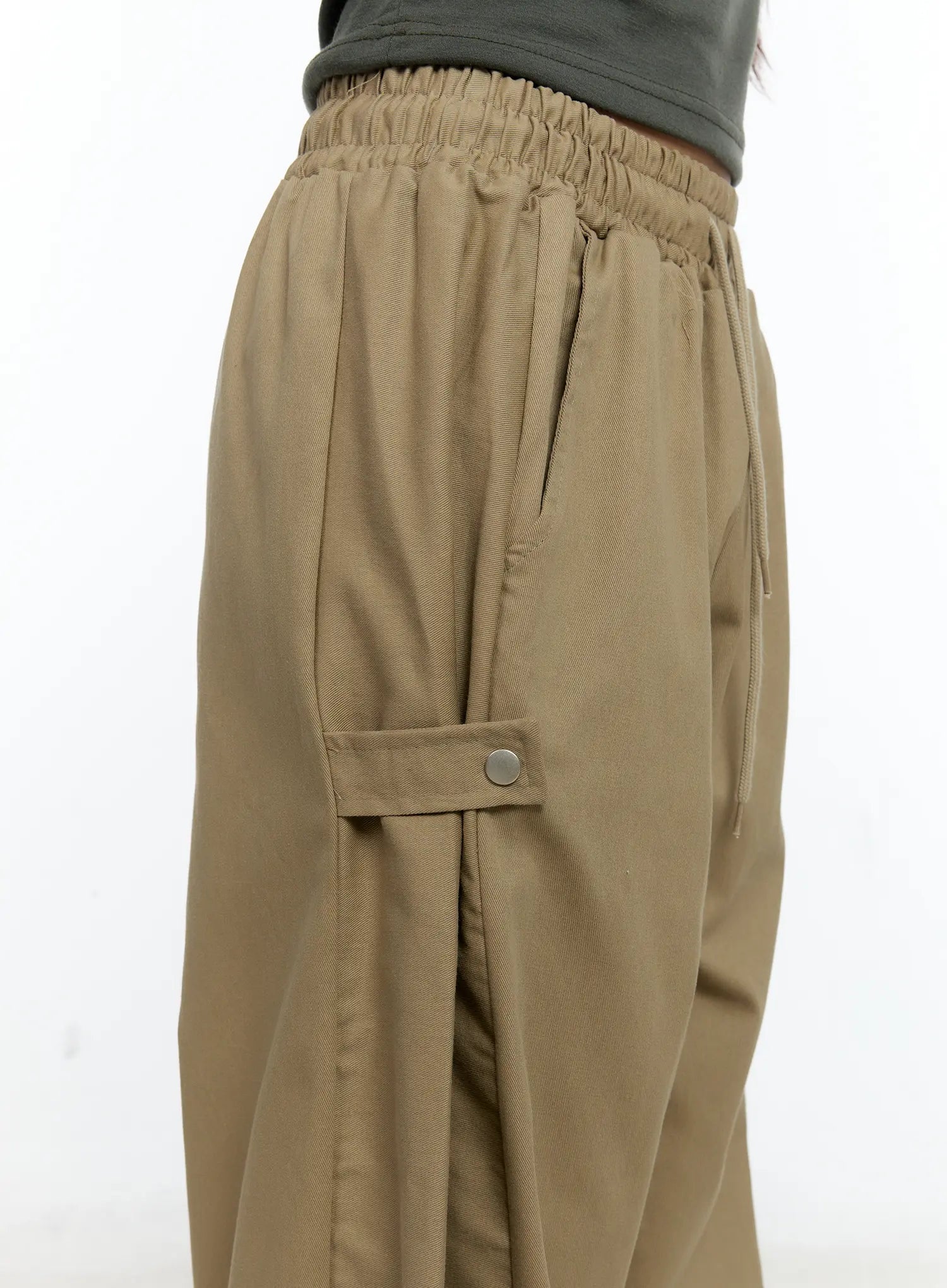 Side Button Wide Leg Pants CS517