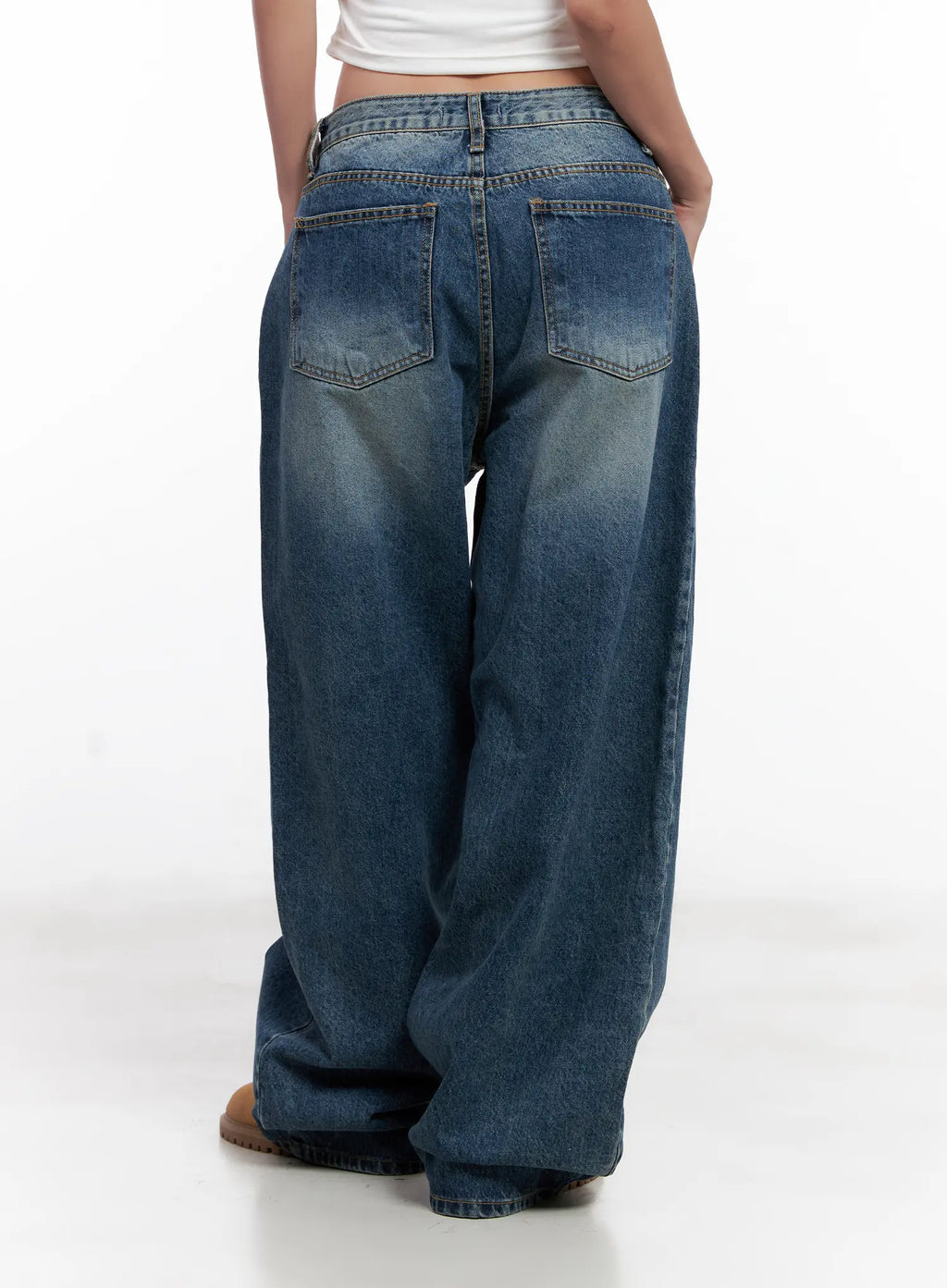 Miji Wide-Leg Washed Denim Jeans CL521