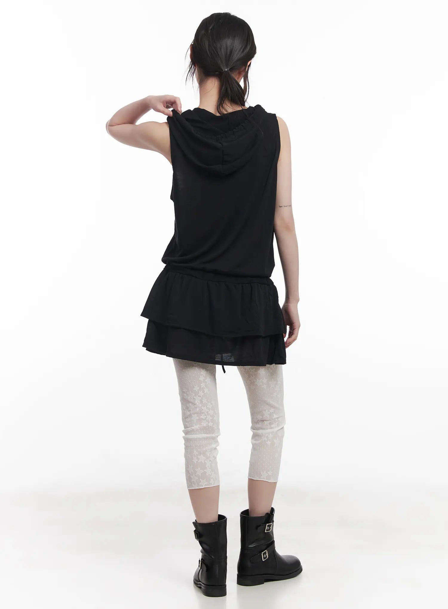 Sleeveless Hooded Mini Dress CU519