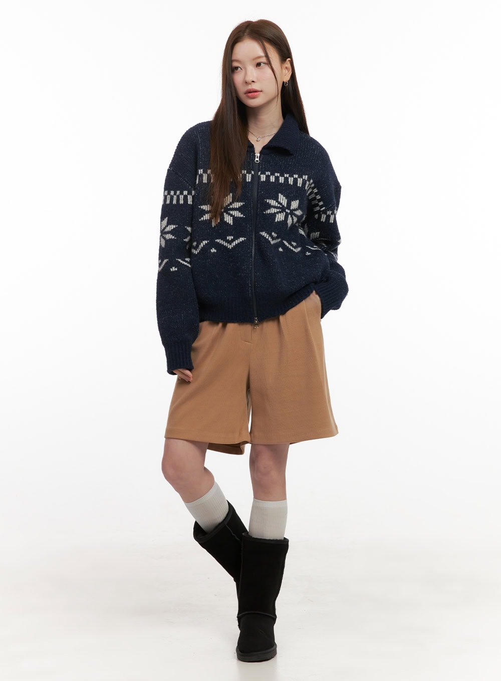 Pintuck Solid Half Pants OD418