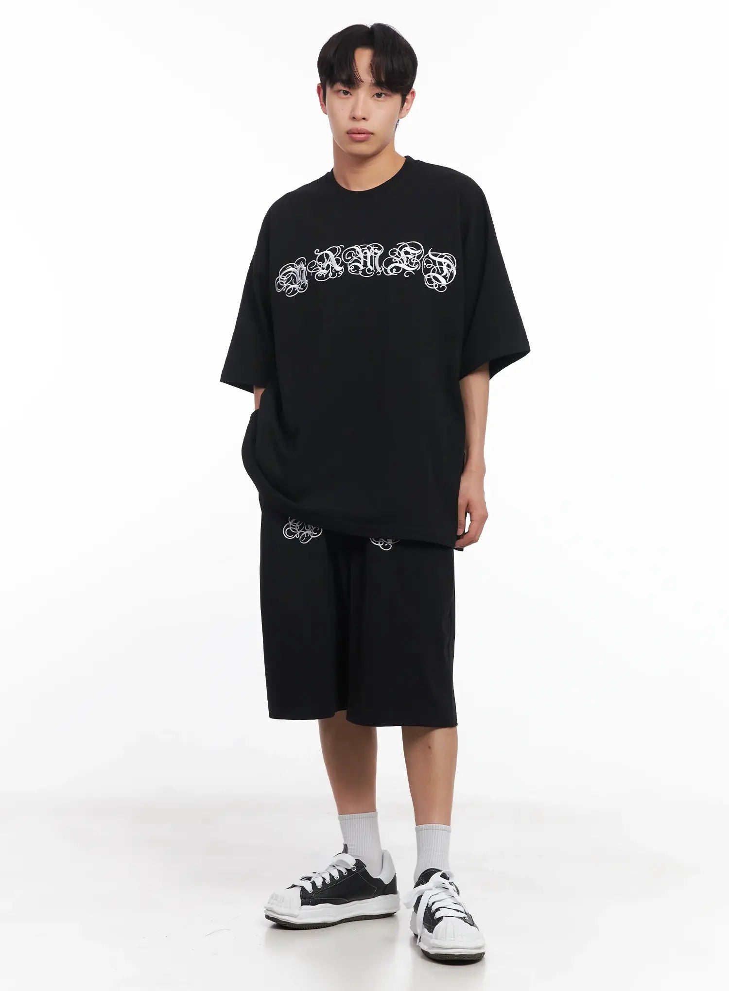 Men's Embroidered Graphic Sweat Shorts IU518