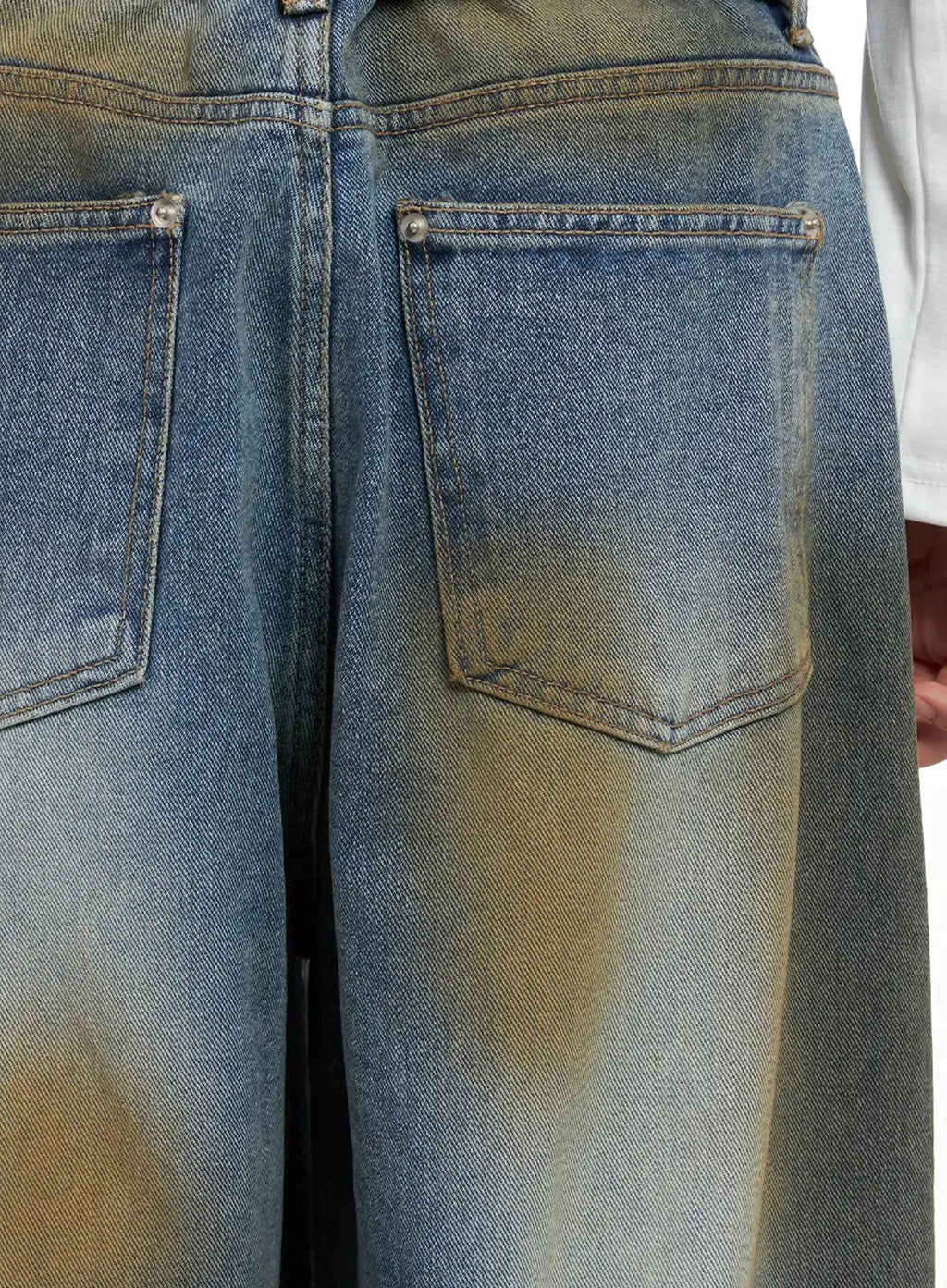 Men's Vintage Washed Wide-Leg Jeans IO516