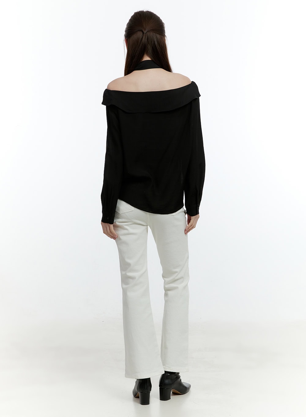 Elegant Off-Shoulder Choker Blouse CF504