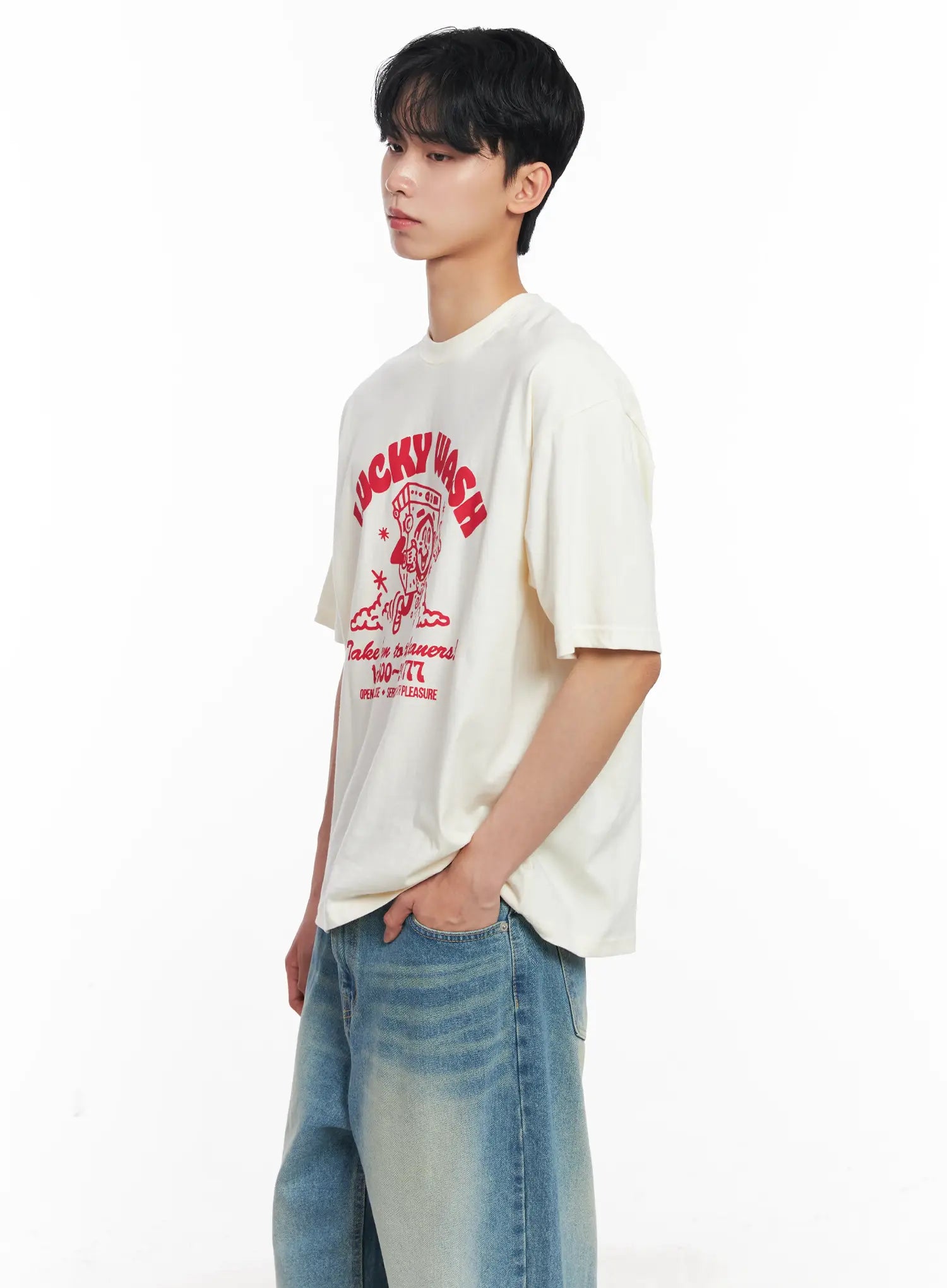 Men's Vintage "Lucky Wash" Graphic T-Shirt IL501