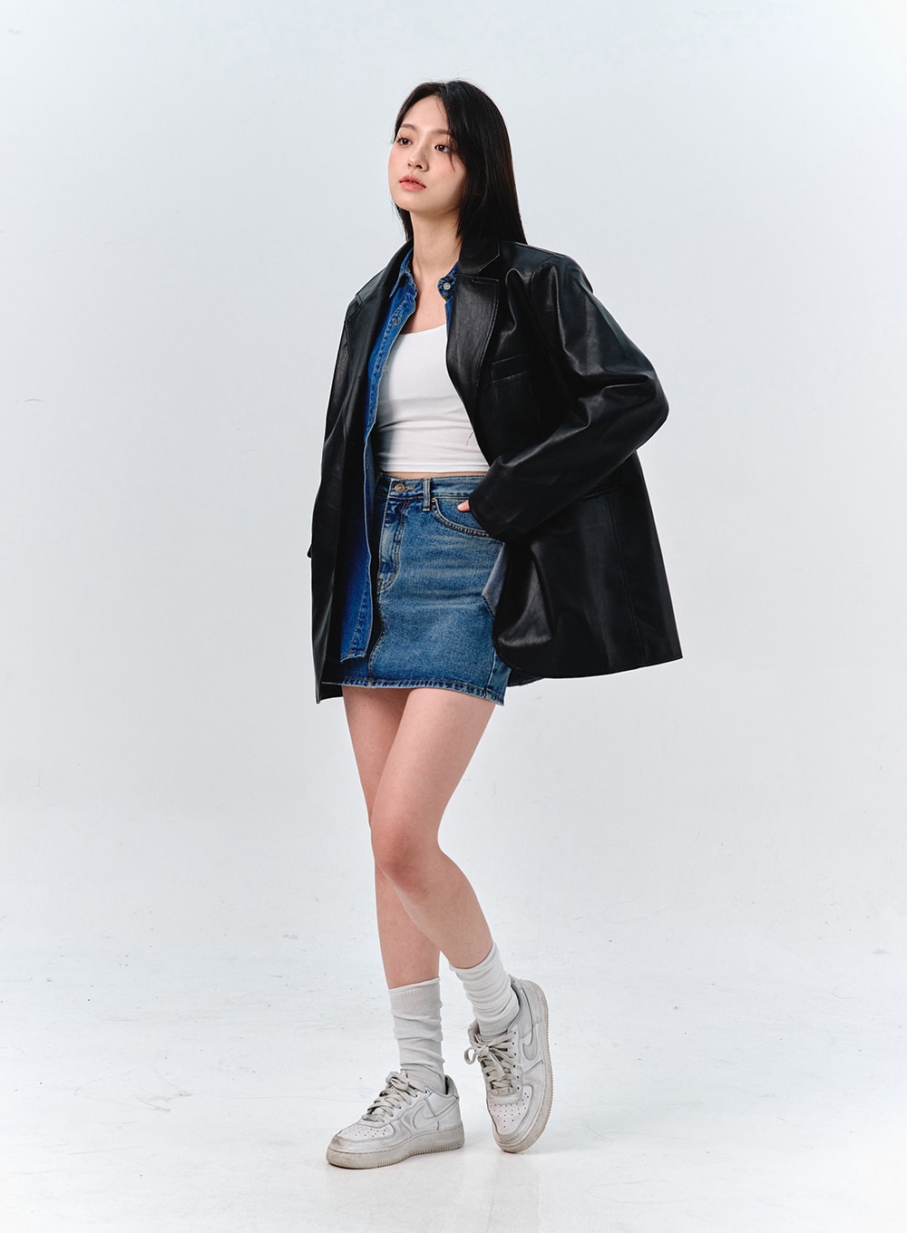 Washed Denim Mini Skirt OO316