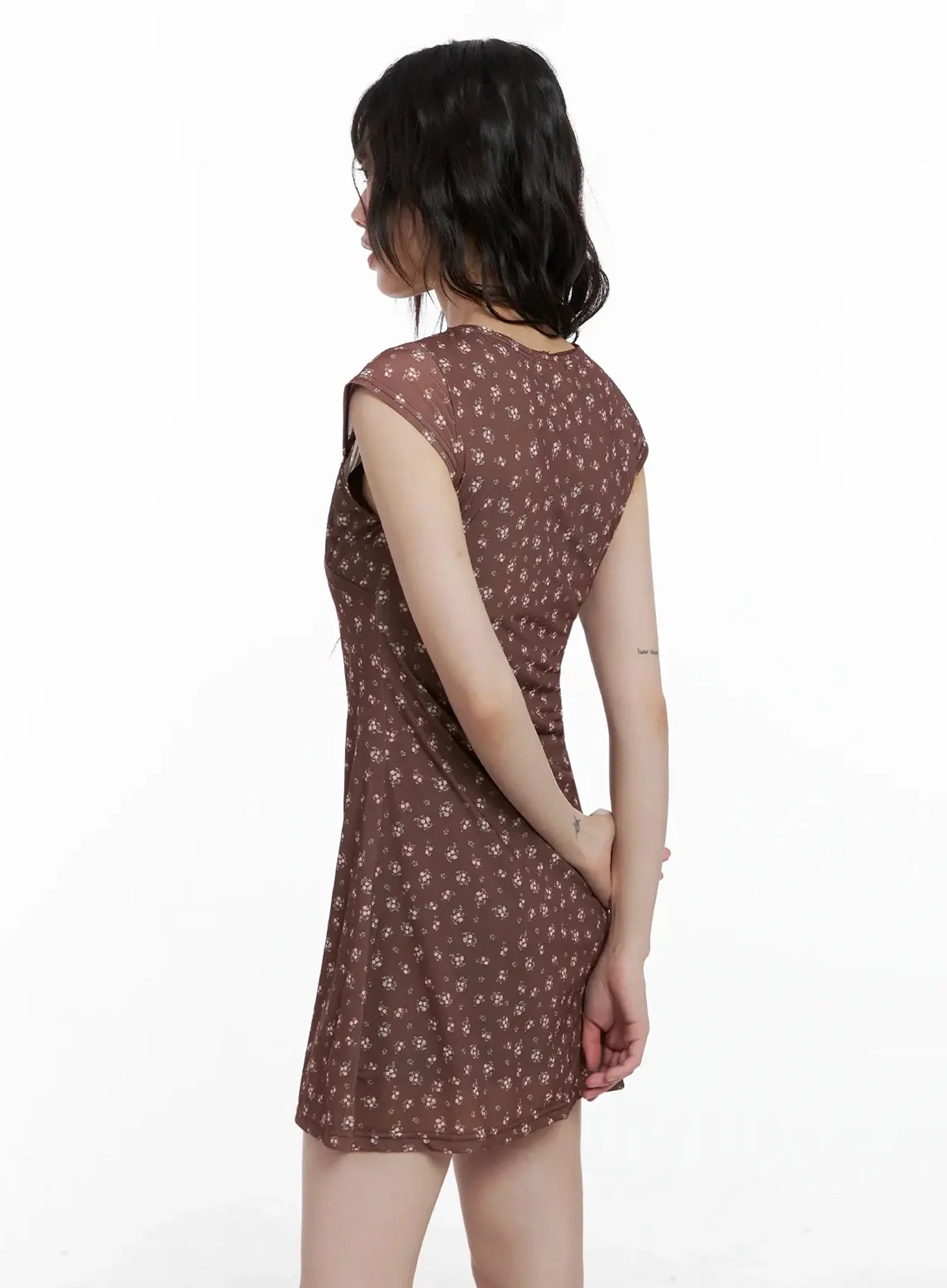 V-Neck Floral Print A-Line Dress IL531