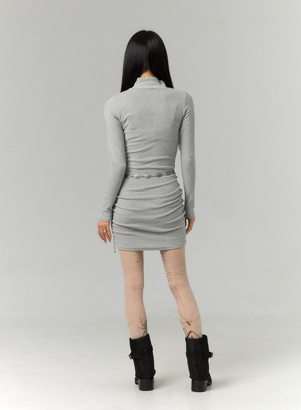 Half Turtle Neck Mini Dress CN321
