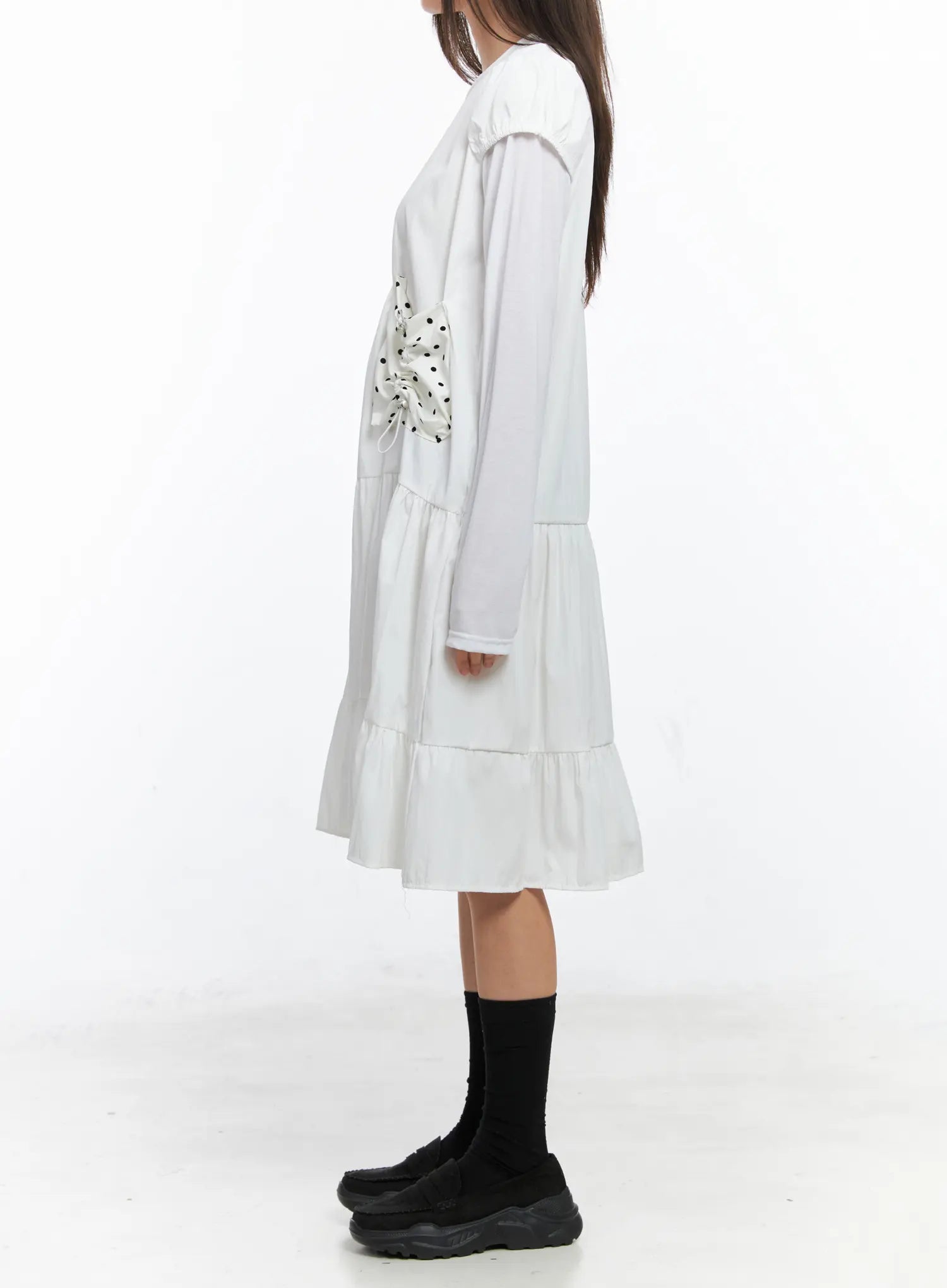 Layered Polka Dot Long Sleeve Dress CS524