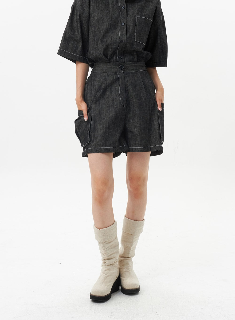 Cargo Denim Shorts OU326