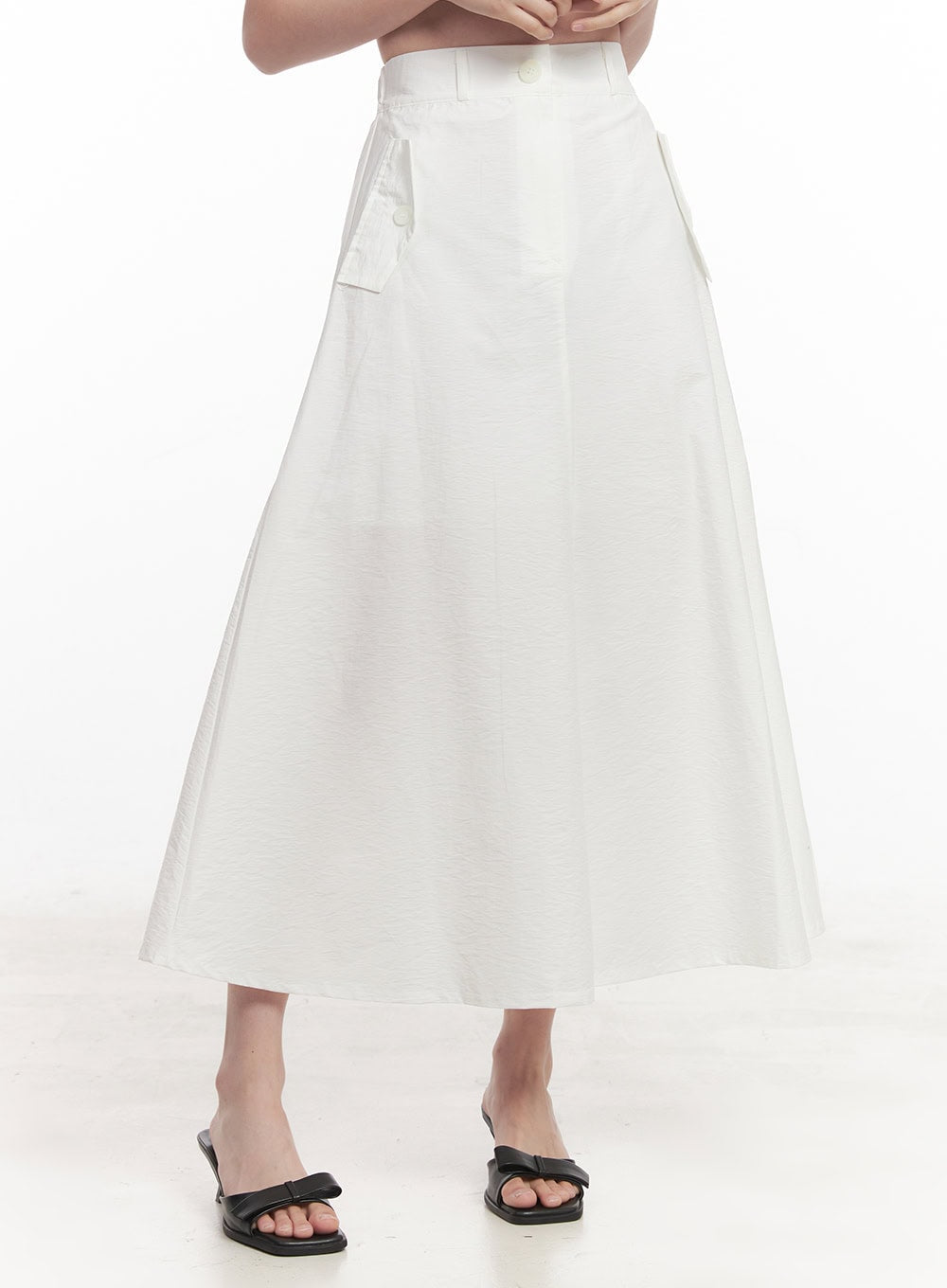 Flare Cotton Maxi Skirt IY513