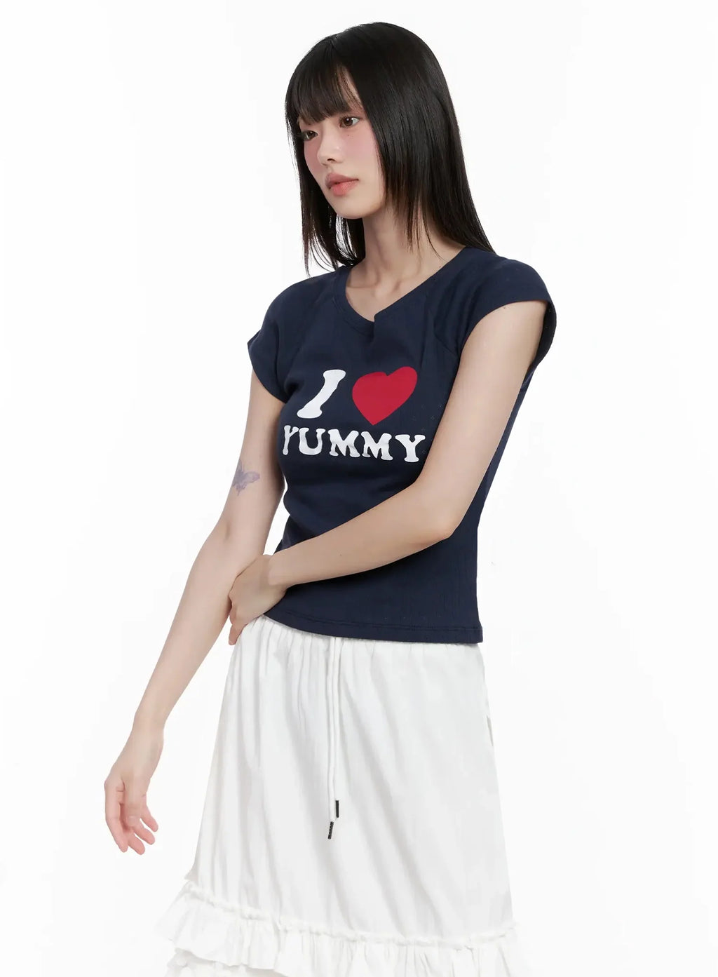 I Love Yummy Cropped Graphic Tee IL528