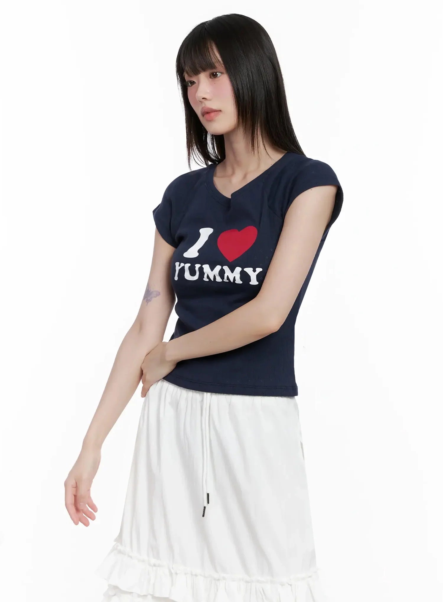I Love Yummy Cropped Graphic Tee IL528
