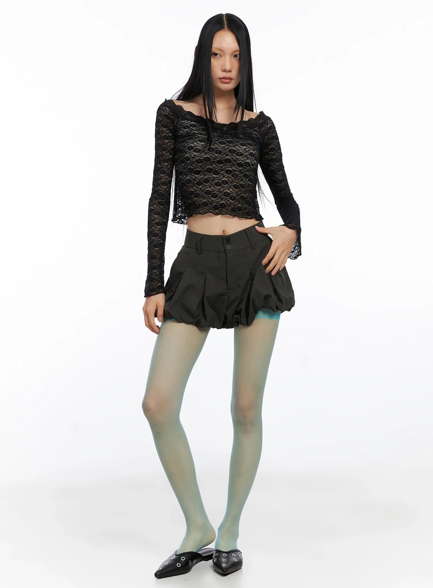 Balloon Pleated Skirt Shorts CO516