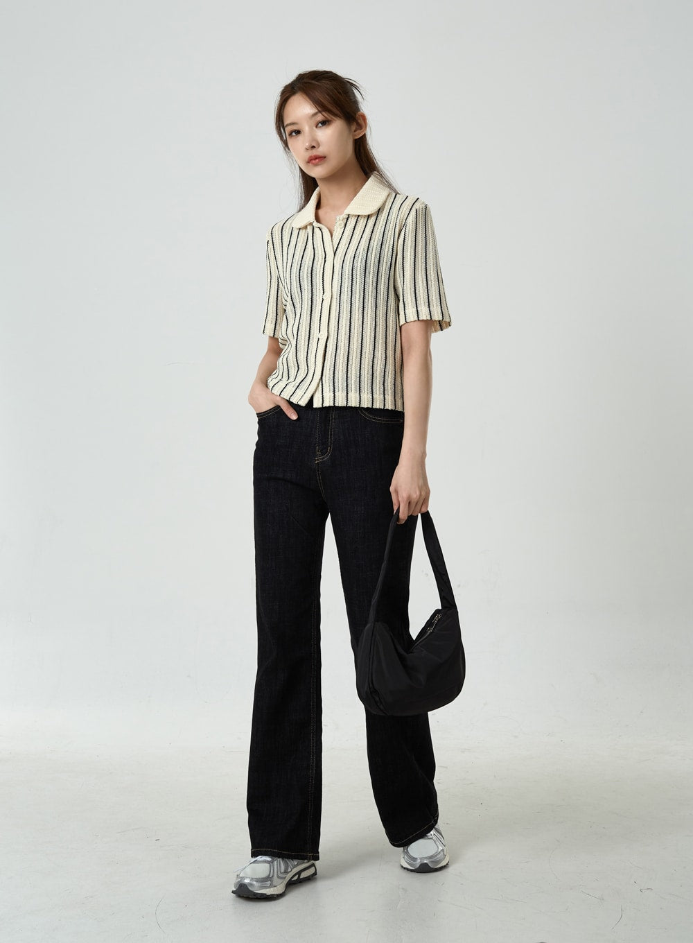 Semi Boot-Cut Raw Denim Pants CU11