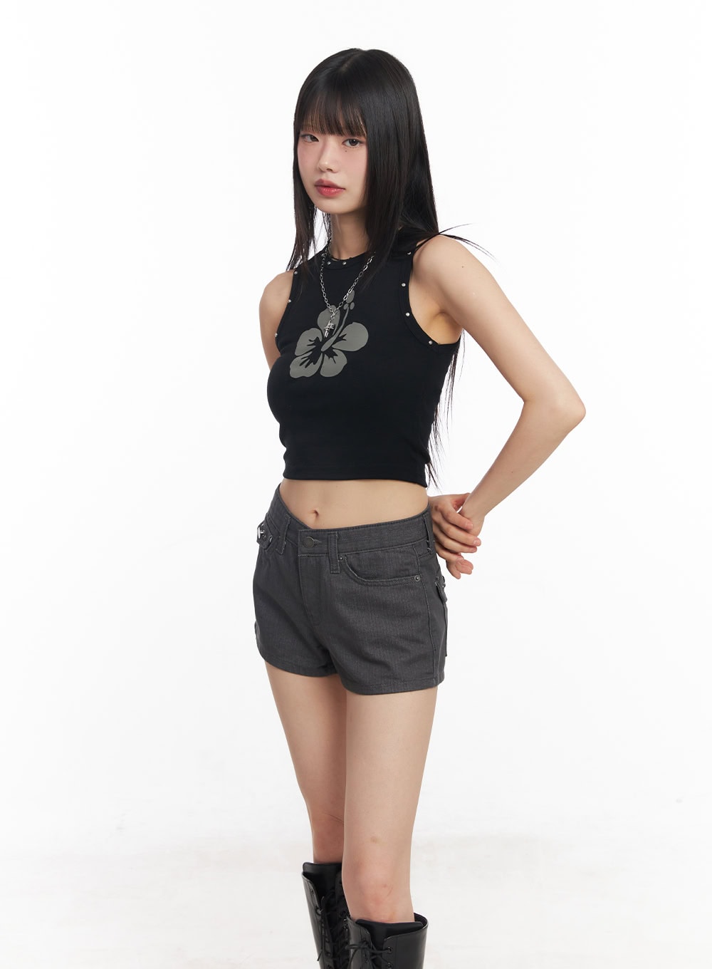 Flower Graphic Slim-Fit Tank CY512