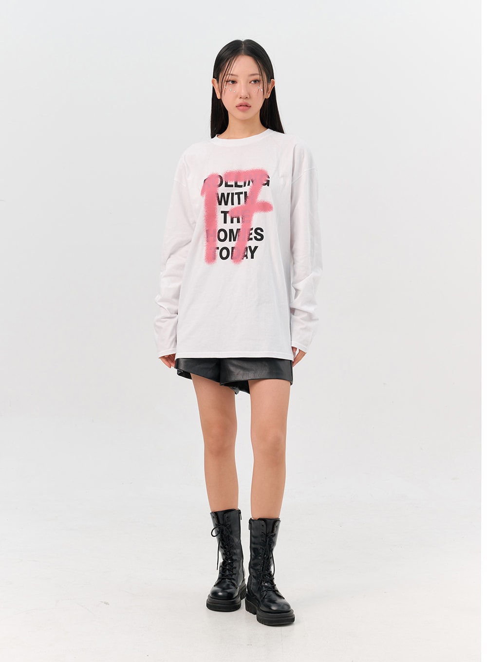 Graphic Print Long Sleeve Top IN301