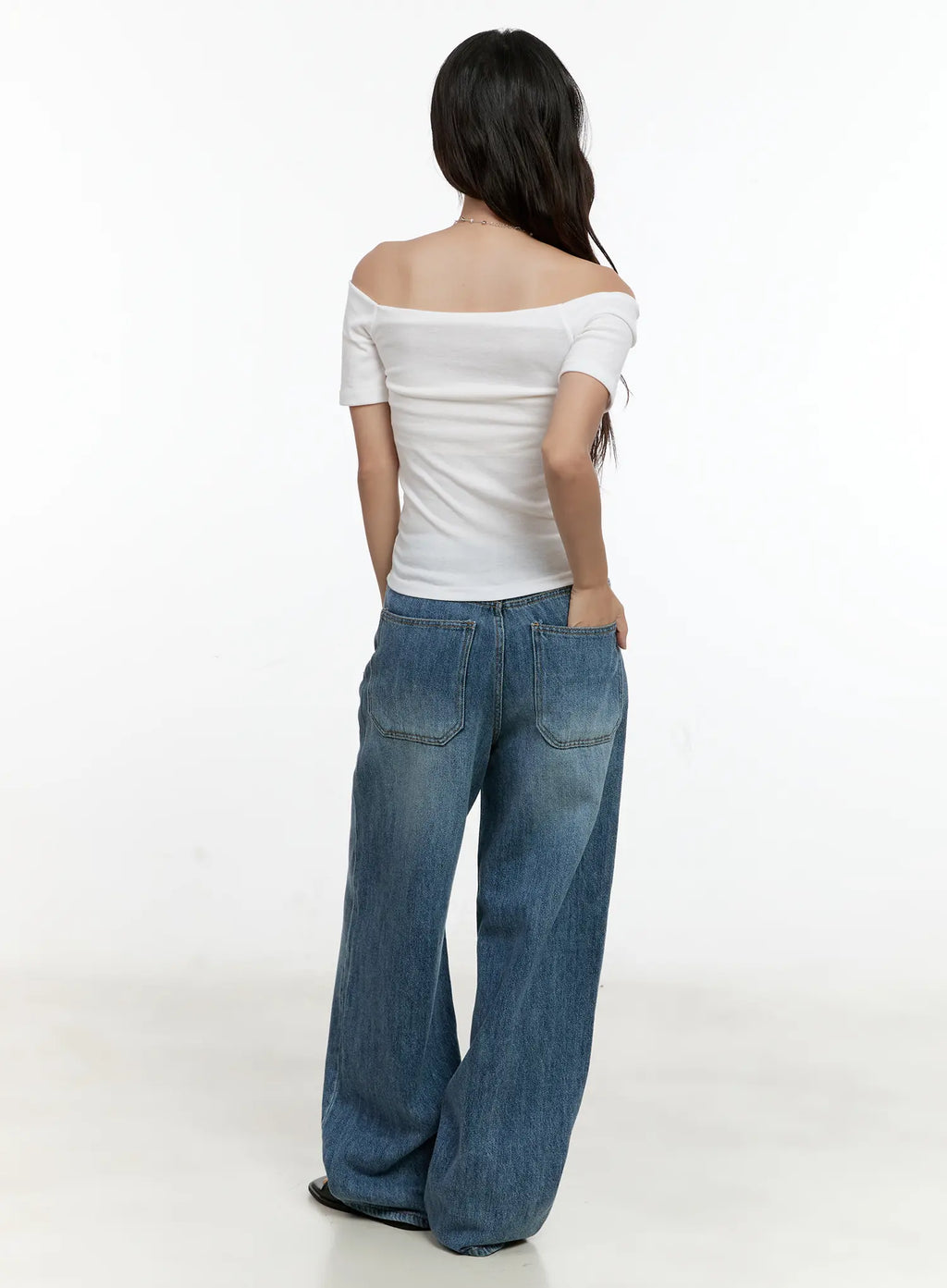 Doyeon Washed Wide-Leg Denim Jeans CG501