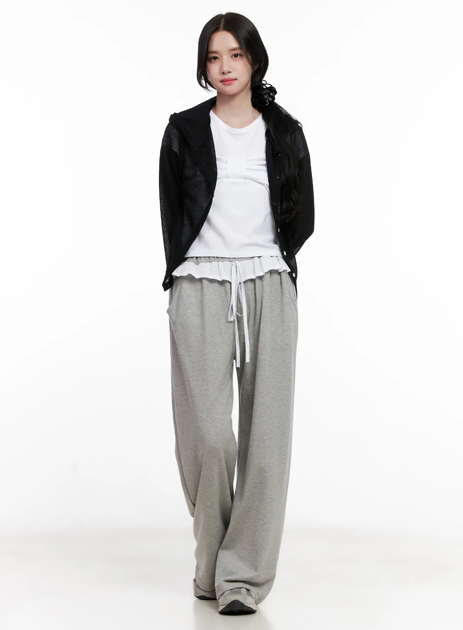 Ruffle Wide-Leg Sweatpants CL516