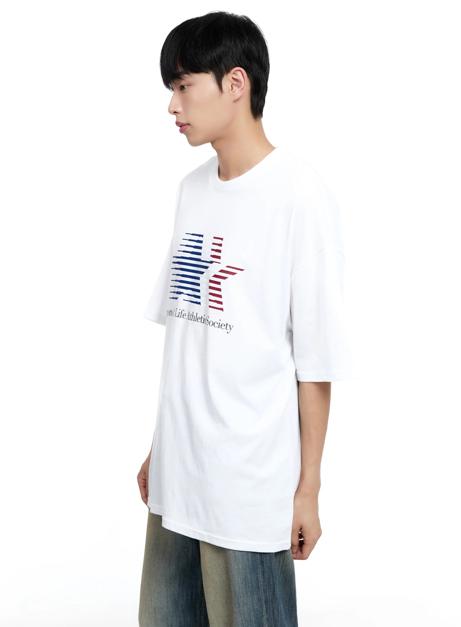 Men's Oversized Star Graphic T-Shirt IG520