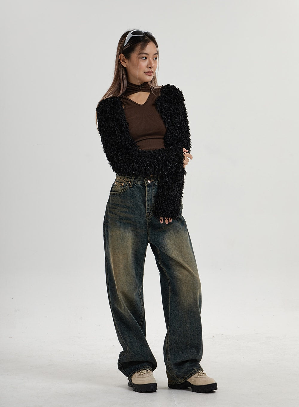 Vintage Washing Wide Leg Denim Pants CN14