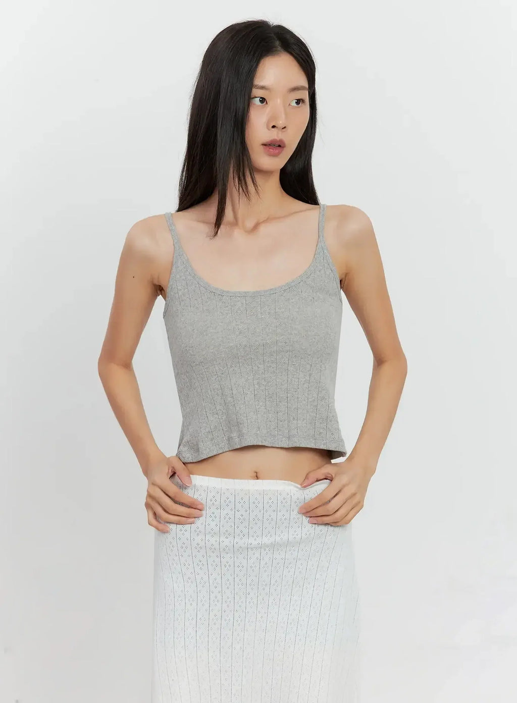Ribbed Eyelet Tank Top IL528