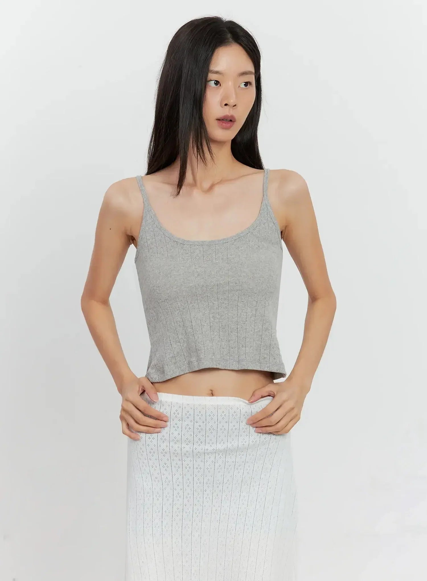 Ribbed Eyelet Tank Top IL528
