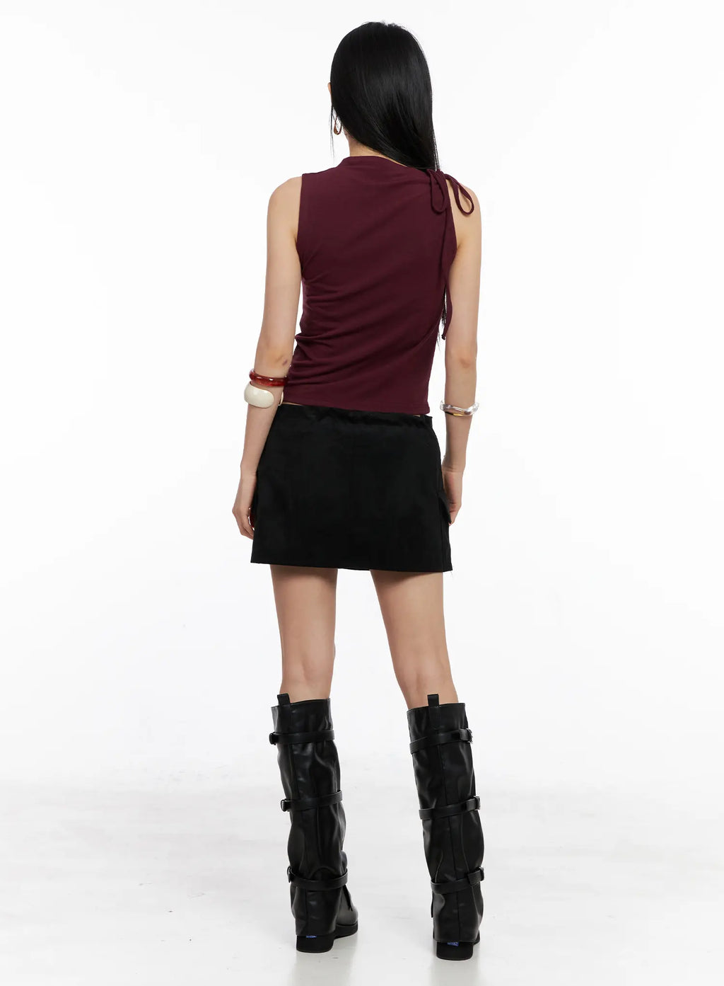 Suede Cargo Mini Skirt CC1109