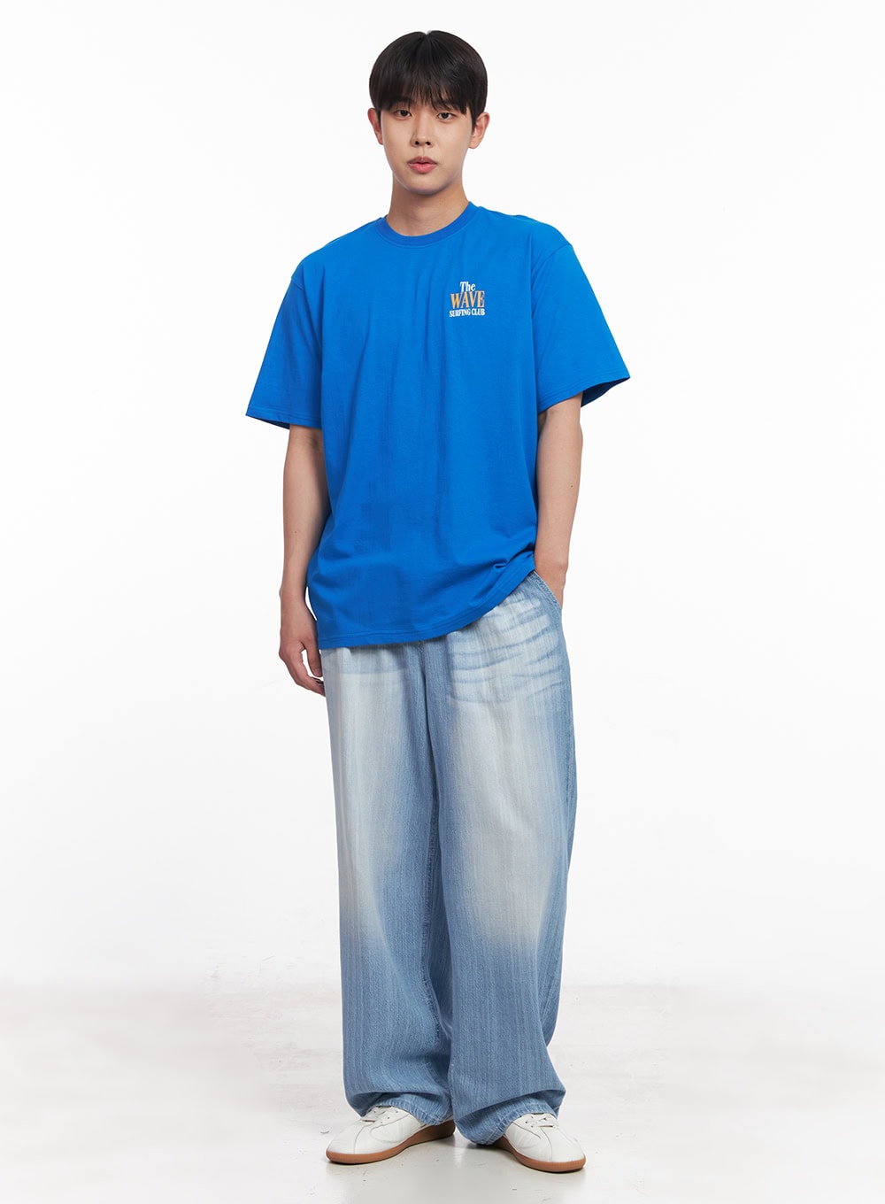 Men's Loose-Fit Wave Graphic T-Shirt IY522