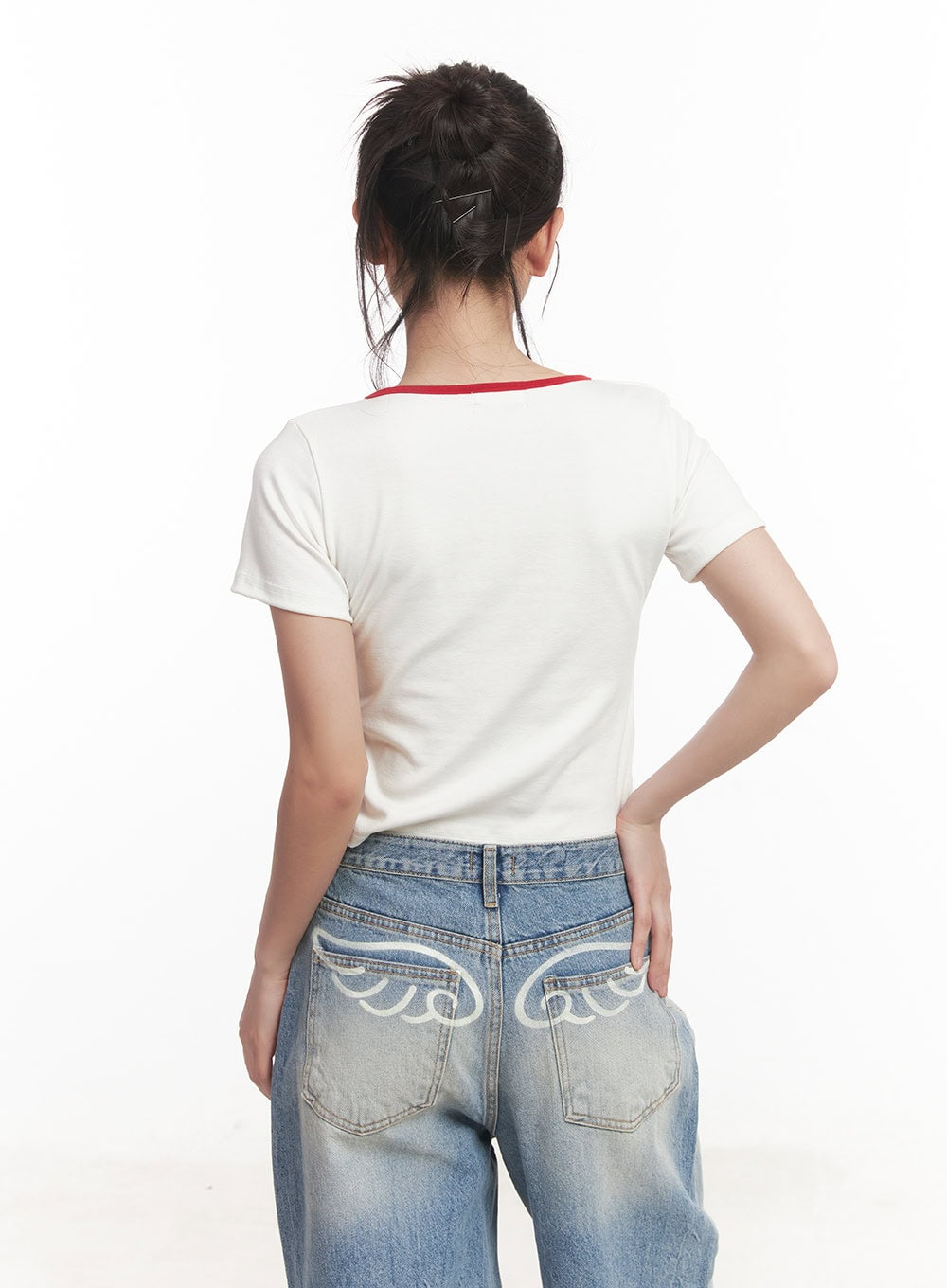 Ribbon V-Neck Crop Top CA530