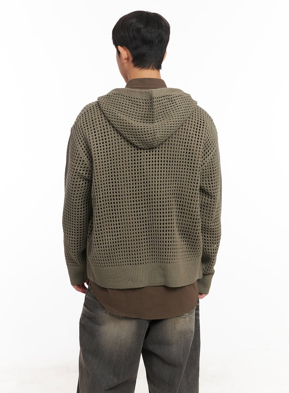 Men's Mesh Knit Hooded Zip-Up Jacket IM514